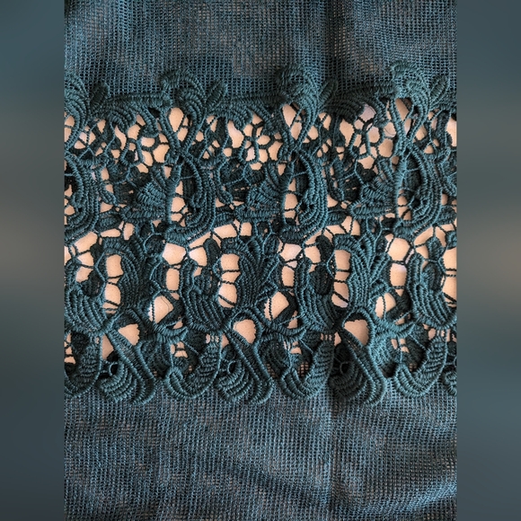 Zara | Emerald Green Lace Maxi Dress | Size S - Picture 6 of 8